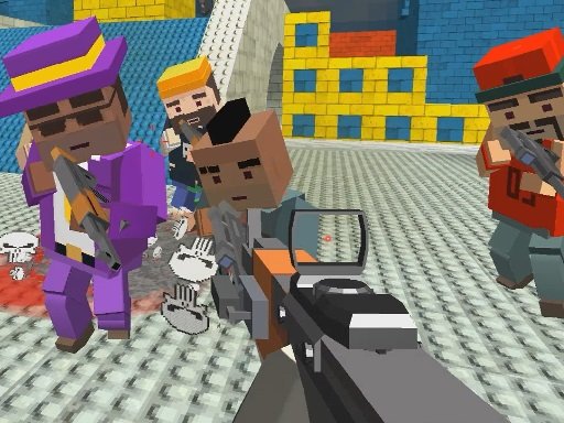 Play GunGame shooting warfare: blocky gangster Online